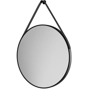 Colore - Oakmount Matt Black Frame with Black Strap 600mm Round Mirror Colore - Oakmount Matt Black Frame with Black Strap 600mm Round Mirror