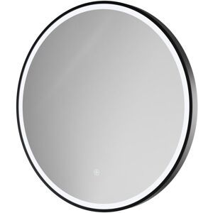 Colore - Ozark Matt Black 600mm Round Illuminated Dimmable led Mirror with Demister and Touch Sensor Colore - Ozark Matt Black 600mm Round Illuminated Dimmable led Mirror with Demister and Touch Sensor