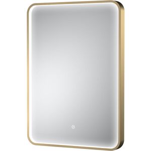 Contemporary Inset Framed LED Touch Sensor Mirror with De-mister Pad - 700 x 500mm - Brushed Brass - Balterley Contemporary Inset Framed LED Touch Sensor Mirror with De-mister Pad - 700 x 500mm - Brushed Brass - Balterley
