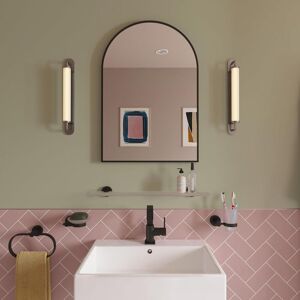 Croydex - Matt Black Frame Arched Mirror, 73 x 50cm Croydex - Matt Black Frame Arched Mirror, 73 x 50cm