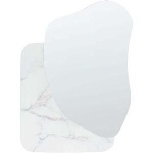 Beliani - Decorative Hanging Wall Mirror mdf Modern Style 80 x 60 cm Asymmetrical Home Accessories White Marble Arvert Beliani - Decorative Hanging Wall Mirror mdf Modern Style 80 x 60 cm Asymmetrical Home Accessories White Marble Arvert