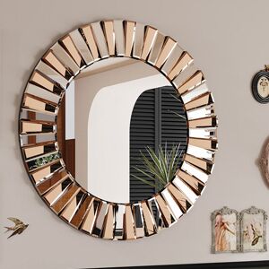 LUVODI Silver Round Wall Mirror 60cm - Modern Entryway Decor LUVODI Silver Round Wall Mirror 60cm - Modern Entryway Decor