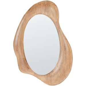 Beliani - Decorative Wall Mirror Hanging Rubber Wood 100 x 68 cm Retro Style Decor Asymmetrical Brown Hourtin Beliani - Decorative Wall Mirror Hanging Rubber Wood 100 x 68 cm Retro Style Decor Asymmetrical Brown Hourtin