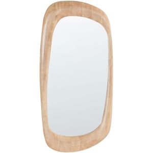 Beliani - Decorative Wall Mirror Hanging Rubber Wood 120 x 57 cm Retro Style Decor Asymmetrical Brown Trizay Beliani - Decorative Wall Mirror Hanging Rubber Wood 120 x 57 cm Retro Style Decor Asymmetrical Brown Trizay