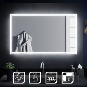 Elegant - 1000 x 600mm Designer Illuminated led Bathroom Mirror with Sensor Touch Switch and Anti-Fog Function (1PCE) Elegant - 1000 x 600mm Designer Illuminated led Bathroom Mirror with Sensor Touch Switch and Anti-Fog Function (1PCE)