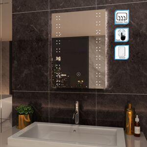 Backlit led Illuminated Bathroom Mirror 4mm Copper-Free Silver Mirror 500x700mm Rectangle Mirror with Demister Pad - Elegant Backlit led Illuminated Bathroom Mirror 4mm Copper-Free Silver Mirror 500x700mm Rectangle Mirror with Demister Pad - Elegant