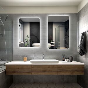 Elegant - Bathroom led Mirror Modern Wall Mounted Rectangular Bathroom Mirror 700x500mm + 800x500mm with Demister Pad Elegant - Bathroom led Mirror Modern Wall Mounted Rectangular Bathroom Mirror 700x500mm + 800x500mm with Demister Pad