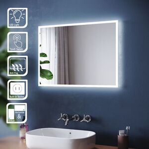 ELEGANT 500 x 700mm Bathroom Illuminated LED Mirror with Demister Pad + Shaver Socket Wall Mounted Bathroom Makeup Mirror Touch Sensor ELEGANT 500 x 700mm Bathroom Illuminated LED Mirror with Demister Pad + Shaver Socket Wall Mounted Bathroom Makeup Mirror Touch Sensor