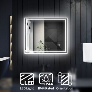 Elegant - Bathroom Mirror Aluminium Framed Horizontal Vertical 600x500mm Modern Mirror led Bathroom Mirror with Touch Sensor Elegant - Bathroom Mirror Aluminium Framed Horizontal Vertical 600x500mm Modern Mirror led Bathroom Mirror with Touch Sensor