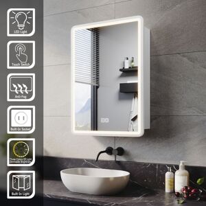 ELEGANT Bathroom Wall Cabinets Bathroom Led Mirrors with Shaver Socket Demister 3 Lighting Modes Bathroom Mirror Cabinet, 50x70cm White ELEGANT Bathroom Wall Cabinets Bathroom Led Mirrors with Shaver Socket Demister 3 Lighting Modes Bathroom Mirror Cabinet, 50x70cm White