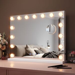 Elegant - Hollywood Vanity Mirror 58x43cm with Music Speaker usb Charging Port Makeup Mirror with 15 led Bulbs and 10X Magnifying Glass Touchscreen 3 Elegant - Hollywood Vanity Mirror 58x43cm with Music Speaker usb Charging Port Makeup Mirror with 15 led Bulbs and 10X Magnifying Glass Touchscreen 3