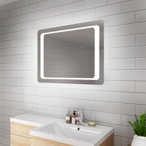 ELEGANT Rectangular Front-Illuminated LED Bathroom Mirror 800x600mm with Light Sensor + Demister ELEGANT Rectangular Front-Illuminated LED Bathroom Mirror 800x600mm with Light Sensor + Demister
