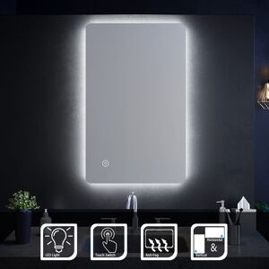 Elegant - Vertical Horizontal Mirror led Illuminated Bathroom Mirror 800x500mm Bathroom Mirror with Demister Elegant - Vertical Horizontal Mirror led Illuminated Bathroom Mirror 800x500mm Bathroom Mirror with Demister