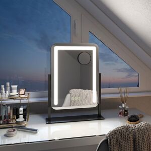 EMKE 360° Rotating Hollywood Vanity Mirror with LED Lights Makeup Mirror with 7X Magnifier, 3 Color Lighting, 40x30cm, Black EMKE 360° Rotating Hollywood Vanity Mirror with LED Lights Makeup Mirror with 7X Magnifier, 3 Color Lighting, 40x30cm, Black