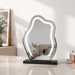 Emke - Dressing Table Mirror with Lights 30x40cm 360° Rotation Irregular led Hollywood Mirror with 3 Colour Light Modes Emke - Dressing Table Mirror with Lights 30x40cm 360° Rotation Irregular led Hollywood Mirror with 3 Colour Light Modes