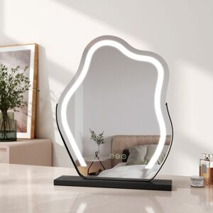Emke - Hollywood Makeup Mirror for Dressing Table 45x55cm 360° Rotating Irregular Vanity Mirror with 3 Colours led Variable Light Emke - Hollywood Makeup Mirror for Dressing Table 45x55cm 360° Rotating Irregular Vanity Mirror with 3 Colours led Variable Light