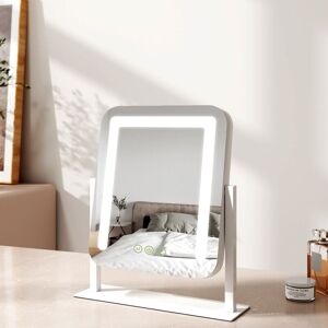Emke - Hollywood Vanity Mirror with Lights Dressing Table Mirror with 7X Magnifier, 3 Color Lighting, Rotation and Memory Function, 30x23cm, White Emke - Hollywood Vanity Mirror with Lights Dressing Table Mirror with 7X Magnifier, 3 Color Lighting, Rotation and Memory Function, 30x23cm, White
