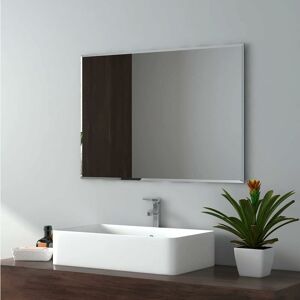 Wall Mounted Bathroom Mirror, Frameless Bathroom Mirror for Wall, Rectangle Vanity Mirrors 70x50 cm - Emke Wall Mounted Bathroom Mirror, Frameless Bathroom Mirror for Wall, Rectangle Vanity Mirrors 70x50 cm - Emke