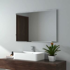 EMKE Wall Mounted Bathroom Mirror, Frameless Bathroom Mirror for Wall, Rectangle Vanity Mirrors 90x60 cm EMKE Wall Mounted Bathroom Mirror, Frameless Bathroom Mirror for Wall, Rectangle Vanity Mirrors 90x60 cm