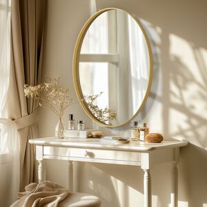 Luvodi Gold Oval Wall Mirror - Decorative Bathroom & Living Room Mirror Luvodi Gold Oval Wall Mirror - Decorative Bathroom & Living Room Mirror