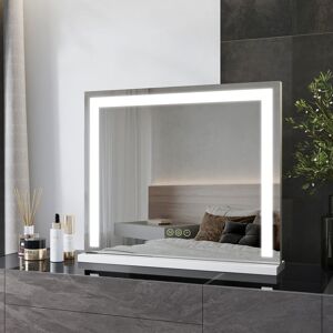 Heilmetz - Hollywood Vanity Mirror, Dressing Table Mirror with Lights, Tabletop Vanity Mirror with Touchscreen 3 Color Lighting Modes, Adjust Heilmetz - Hollywood Vanity Mirror, Dressing Table Mirror with Lights, Tabletop Vanity Mirror with Touchscreen 3 Color Lighting Modes, Adjust