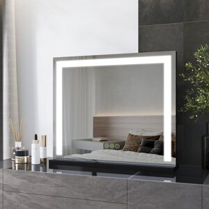 Heilmetz - Hollywood Vanity Mirror, Dressing Table Mirror with Lights, Tabletop Vanity Mirror with Touchscreen 3 Color Lighting Modes, Adjust Heilmetz - Hollywood Vanity Mirror, Dressing Table Mirror with Lights, Tabletop Vanity Mirror with Touchscreen 3 Color Lighting Modes, Adjust