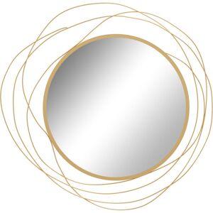 Homcom - Metal Wall Art 65cm Round Mirror for Living Room Dining Room Gold Tone Homcom - Metal Wall Art 65cm Round Mirror for Living Room Dining Room Gold Tone