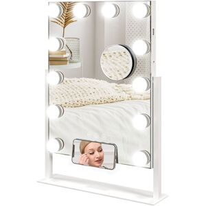 Homcom - Hollywood Lighted Makeup Mirror with Magnifier, usb Port, Phone Holder Homcom - Hollywood Lighted Makeup Mirror with Magnifier, usb Port, Phone Holder