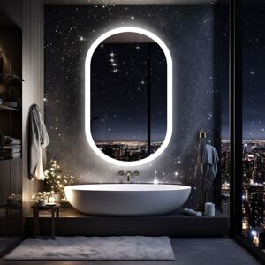 Luvodi - 1000x500mm Illuminated Led Bathroom Mirror with Demister Pad Oval Backlit Wall Mounted - 1000mm x 500mm Luvodi - 1000x500mm Illuminated Led Bathroom Mirror with Demister Pad Oval Backlit Wall Mounted - 1000mm x 500mm