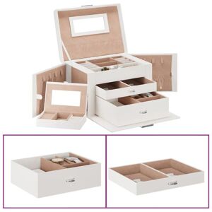 Jewellery Box 3-Layer with Mirror Lockable White 26x18x17.5 cm Vidaxl Jewellery Box 3-Layer with Mirror Lockable White 26x18x17.5 cm Vidaxl