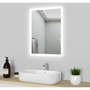 Aica Sanitaire - led Bathroom Mirror with led Lights , Demister Touch Sensor Wall Mounted - 500x700mm Dimmable 3 Light Colour Aica Sanitaire - led Bathroom Mirror with led Lights , Demister Touch Sensor Wall Mounted - 500x700mm Dimmable 3 Light Colour