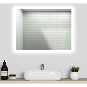 AICA SANITAIRE LED Bathroom Mirror with LED Lights , Demister Touch Sensor Wall Mounted - 900x700mm Dimmable 3 Light Colour AICA SANITAIRE LED Bathroom Mirror with LED Lights , Demister Touch Sensor Wall Mounted - 900x700mm Dimmable 3 Light Colour