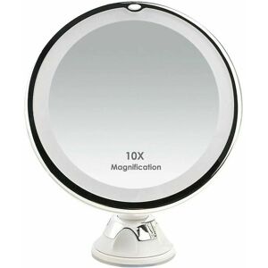 Wahaison - led Lighted Cosmetic Mirror with 10x Magnification, 2 Brightness Levels and Suction Cup, 360° Swivel, Vanity Mirror Vanity Mirror with Wahaison - led Lighted Cosmetic Mirror with 10x Magnification, 2 Brightness Levels and Suction Cup, 360° Swivel, Vanity Mirror Vanity Mirror with