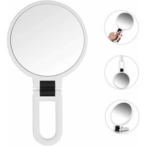 Trimec - Maquillage Double Face Glace Grossissant X5/X1 Miroir à Main avec Pliable Poignée/Sur Pied,Miroir de Voyage pour Fille Femme,Miroir Poche Trimec - Maquillage Double Face Glace Grossissant X5/X1 Miroir à Main avec Pliable Poignée/Sur Pied,Miroir de Voyage pour Fille Femme,Miroir Poche