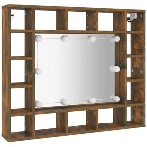 Mirror Cabinet with led Smoked Oak 91x15x76.5 cm Vidaxl Mirror Cabinet with led Smoked Oak 91x15x76.5 cm Vidaxl