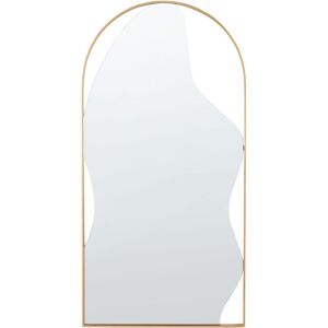 Beliani Wall Mirror Colombier 41 x 81 cm Gold Modern Decor Beliani Wall Mirror Colombier 41 x 81 cm Gold Modern Decor