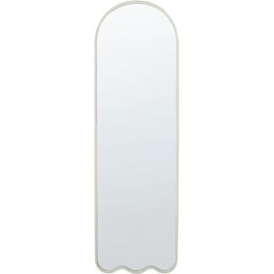 Beliani Wall Mirror White Iron Glass 45 x 145 cm Irregular Shape Hanging Decor Modern Minimalist Wall Mirror Beliani Wall Mirror White Iron Glass 45 x 145 cm Irregular Shape Hanging Decor Modern Minimalist Wall Mirror