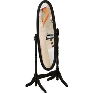 Home Discount - Nishano Freestanding Oval Mirror Floor Standing Tall Wooden Vanity Dresser Bedroom, Black Home Discount - Nishano Freestanding Oval Mirror Floor Standing Tall Wooden Vanity Dresser Bedroom, Black