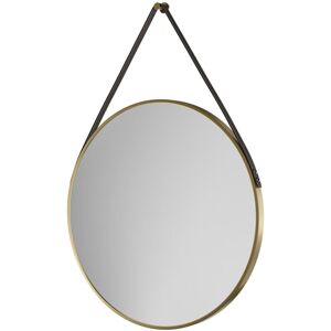 Colore - Oakmount Brushed Brass Frame with Tan Strap 800mm Round Mirror Colore - Oakmount Brushed Brass Frame with Tan Strap 800mm Round Mirror