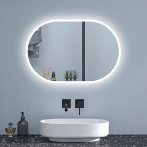 Sky Bathroom - Oval led Bathroom Mirror Anti Fog Dimmable 3 Colour Lighting Touch/Wall Switch Control Vertical Horizontal Wall Mounted 900x600mm Sky Bathroom - Oval led Bathroom Mirror Anti Fog Dimmable 3 Colour Lighting Touch/Wall Switch Control Vertical Horizontal Wall Mounted 900x600mm