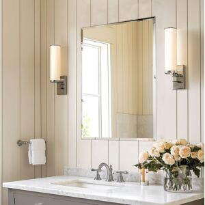 LUVODI Rectangle Bathroom Mirror Wall Mounted Modern Stylish Design with Contemporary Bevelled Edges - 80cm x 60cm LUVODI Rectangle Bathroom Mirror Wall Mounted Modern Stylish Design with Contemporary Bevelled Edges - 80cm x 60cm