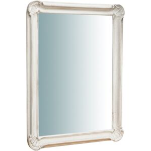 Biscottini - Rectangular bathroom wall mirror 64X5X89 cm Horizontal vertical Makeup mirror wood frame white Long mirror for hanging Shabby Biscottini - Rectangular bathroom wall mirror 64X5X89 cm Horizontal vertical Makeup mirror wood frame white Long mirror for hanging Shabby