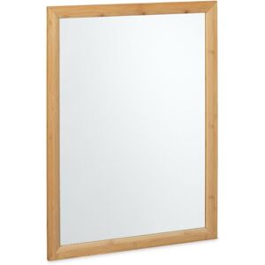 Relaxdays - Wall Mirror, Bamboo Frame, HxW 80 x 60 cm, Bathroom & Guest Toilet, Hallway & Bedroom, Living Room, Natural Relaxdays - Wall Mirror, Bamboo Frame, HxW 80 x 60 cm, Bathroom & Guest Toilet, Hallway & Bedroom, Living Room, Natural