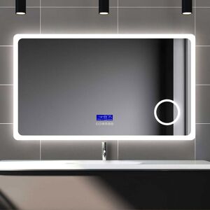 Acezanble - 1000x600mm Backlit Illuminated Bluetooth Bathroom Mirror with Demister, Wall Mounted Multifunction led Bathroom Vanity Mirror with 2 Acezanble - 1000x600mm Backlit Illuminated Bluetooth Bathroom Mirror with Demister, Wall Mounted Multifunction led Bathroom Vanity Mirror with 2