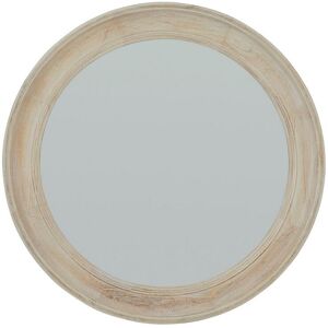 Round Framed Mirror - Washed Wood - L4 x W90 x H90 cm - Antique White Round Framed Mirror - Washed Wood - L4 x W90 x H90 cm - Antique White