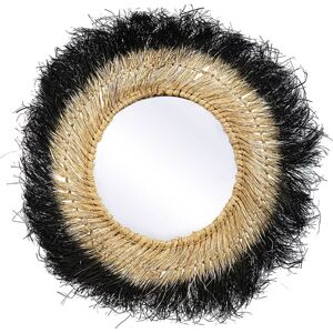 PRIVATEFLOOR Natural Seaweed Round Wall Mirror - Boho Rustic Style PRIVATEFLOOR Natural Seaweed Round Wall Mirror - Boho Rustic Style