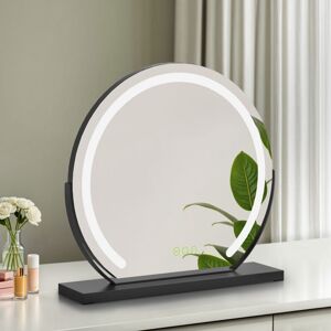 S'afielina - Hollywood Makeup Vanity Mirror led Lights ф40cm Round Black 180°Rotation Light Up Mirror for Dressing Table S'afielina - Hollywood Makeup Vanity Mirror led Lights ф40cm Round Black 180°Rotation Light Up Mirror for Dressing Table