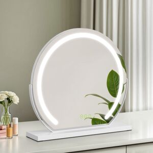 S'afielina - Latest Model Hollywood Makeup Mirror 500mm Round White 180°Rotation Cosmetic Hollywood Vanity Mirror with led Lights S'afielina - Latest Model Hollywood Makeup Mirror 500mm Round White 180°Rotation Cosmetic Hollywood Vanity Mirror with led Lights