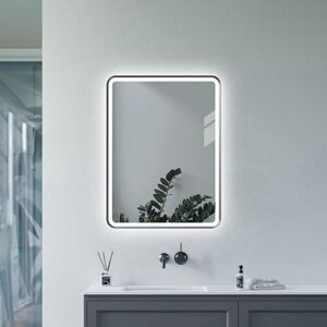 Signature - Daisy Front-Lit led Bathroom Mirror with Demister Pad 800mm h x 600mm w - Matt Black Signature - Daisy Front-Lit led Bathroom Mirror with Demister Pad 800mm h x 600mm w - Matt Black