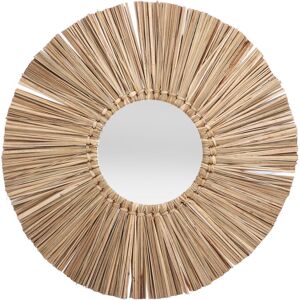 GROOFOO Straw Plaited Hanging Mirror Decoration Retro Nordic Style Round Hand Woven Dressing MirrorNatural Tassels GROOFOO Straw Plaited Hanging Mirror Decoration Retro Nordic Style Round Hand Woven Dressing MirrorNatural Tassels